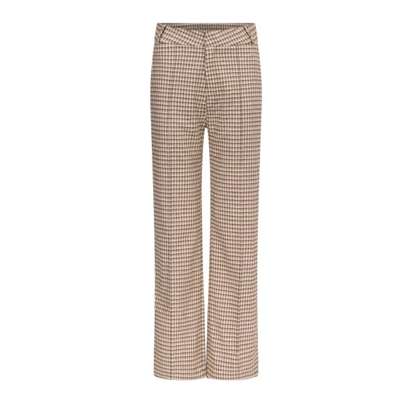 Yoshitomo Virgin Wool Straight Trousers in Beige and Brown