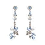 Erdem Crystal Long Earring in Blue Crystal | Earrings | Coveti