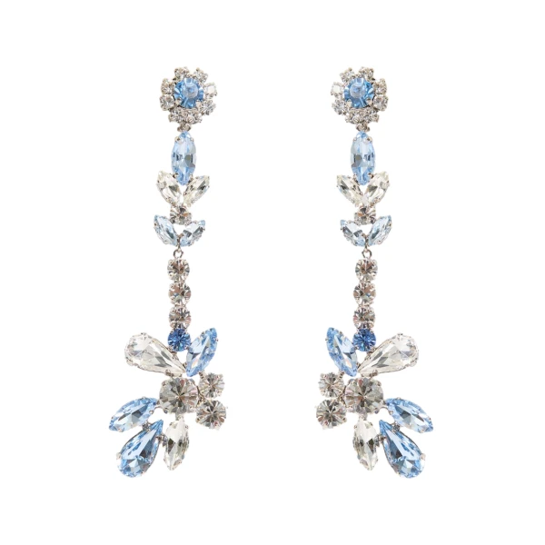 Erdem Crystal Long Earring in Blue Crystal | Earrings | Coveti