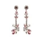 Erdem Crystal Long Earring in Pink Crystal | Earrings | Coveti