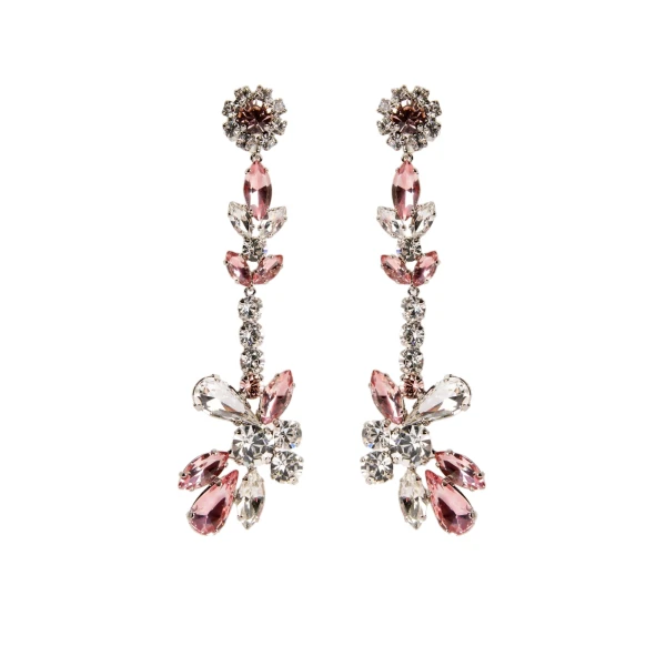 Erdem Crystal Long Earring in Pink Crystal | Earrings | Coveti