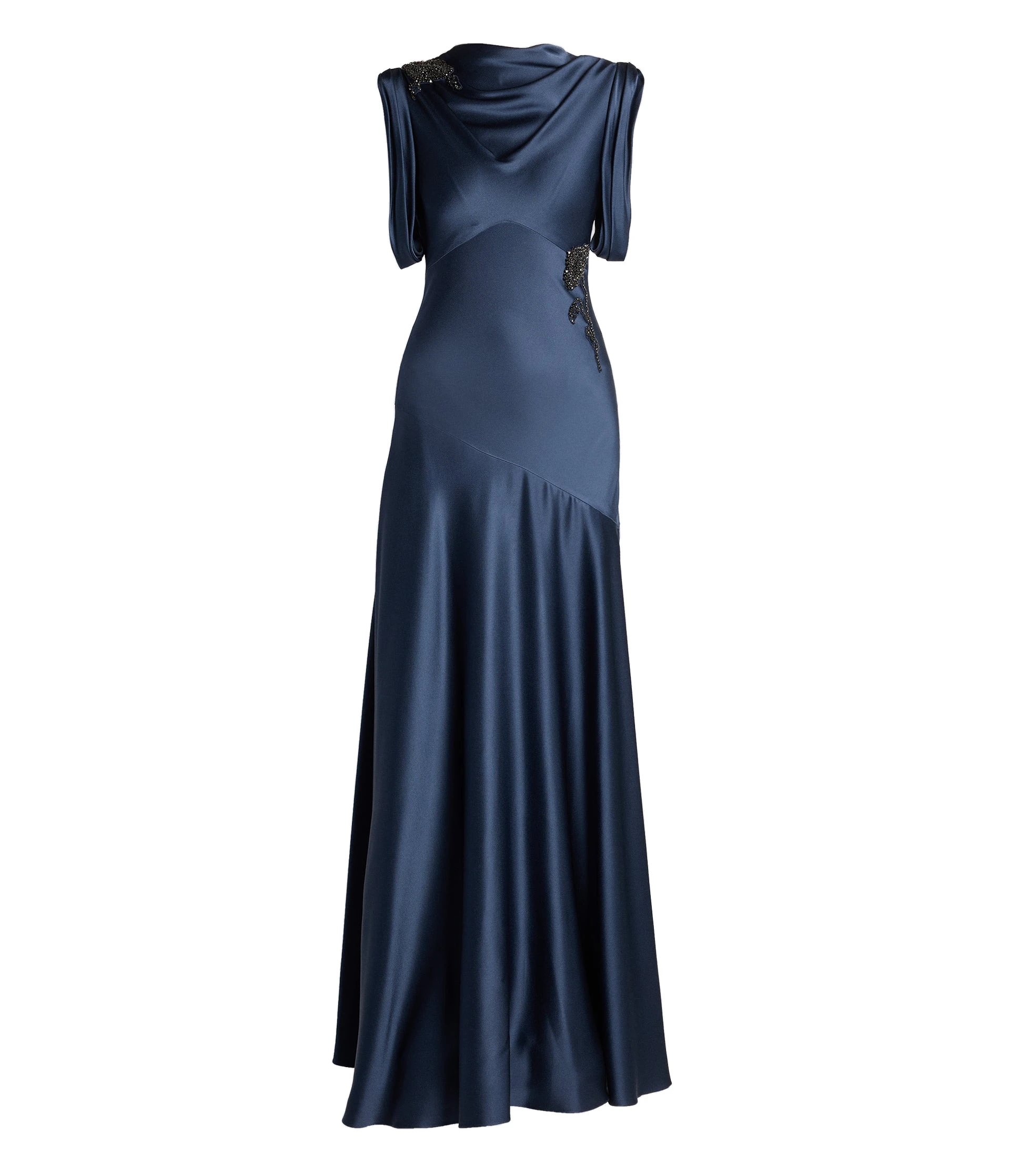 Erdem Embellished Satin Draped Gown Erdem Embellished Satin Draped Gown | Evening Gowns | Coveti