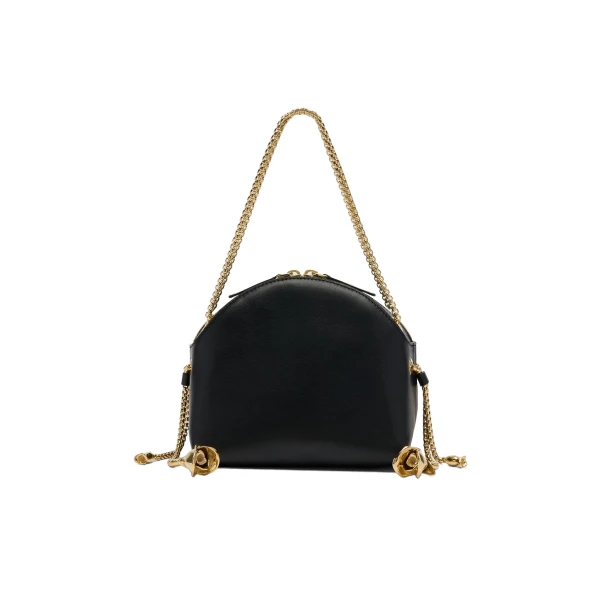 Flora Chain Bag in Black Leather