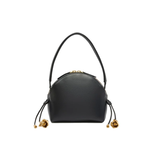 Flora Shoulder Bag in Black Leather