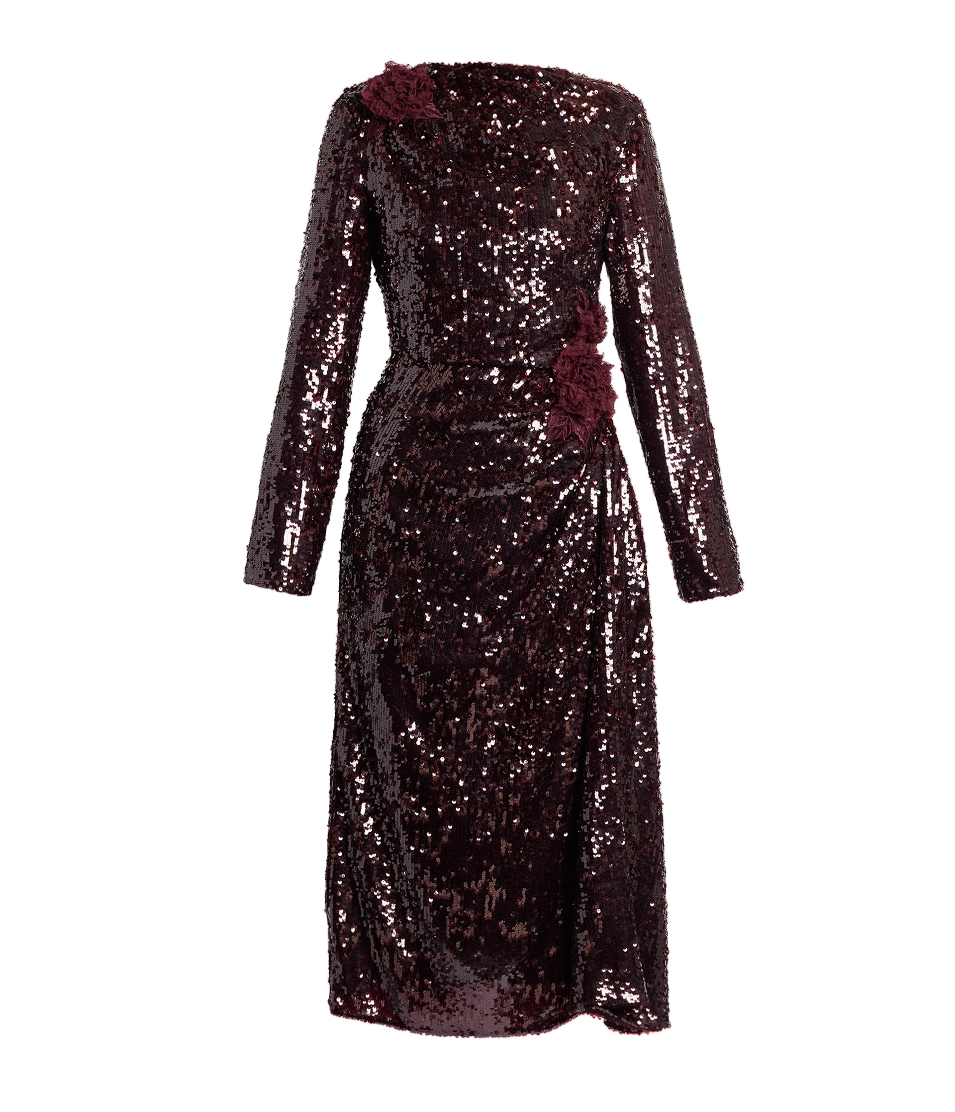 Erdem Floral Applique Sequin Draped Midi Dress Erdem Floral Applique Sequin Draped Midi Dress | Midi Dresses | Coveti