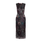 Erdem Floral Fringe Jacquard Sleeveless Midi Dress | Midi Dresses | Coveti