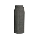 Erdem Herringbone A-line Pleated Midi Skirt | Pleated Skirts | Coveti