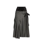 Erdem Herringbone A-Line Pleated Midi Skirt | Pleated Skirts | Coveti