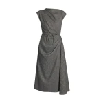Erdem Herringbone Draped Midi Dress | Midi Dresses | Coveti
