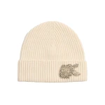 Erdem Knitted Beanie in Ivory Cashmere | Hats | Coveti