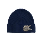 Erdem Knitted Beanie in Navy Cashmere | Hats | Coveti