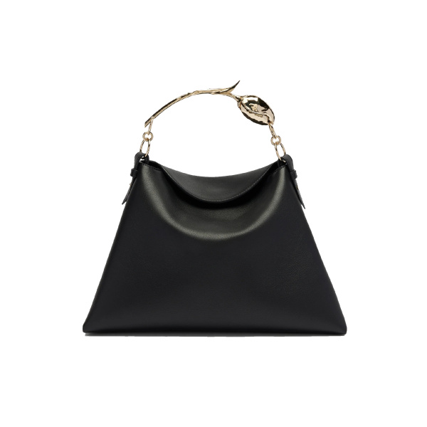 Erdem Large Bloom Bag in Black Grain Leather | Totes & Top-Handle Bags | Coveti