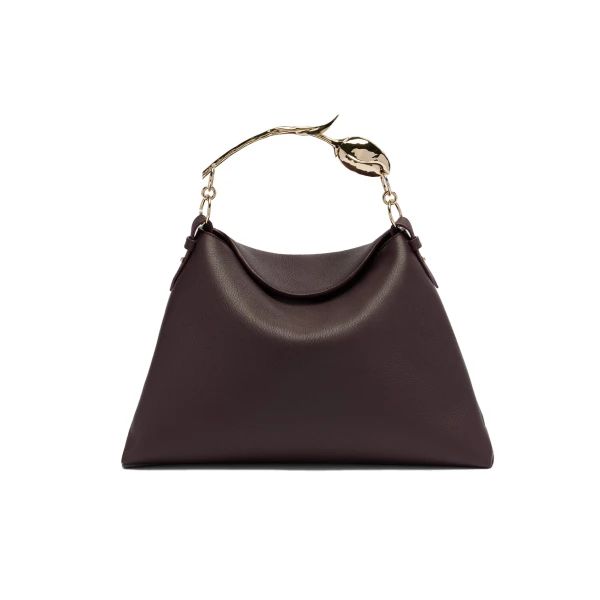 Large Bloom Bag in Malbec Grain Leather