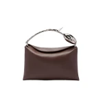 Erdem Midi Bloom Bag in Chestnut Leather | Totes & Top-Handle Bags | Coveti