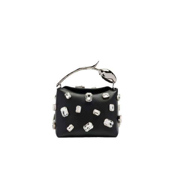 Erdem Mini Bloom Bag in Black Crystal Leather | Mini Bags | Coveti