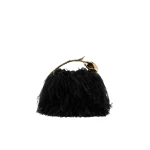 Erdem Mini Bloom Bag in Black Feathers | Mini Bags | Coveti