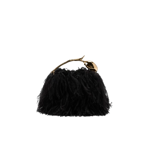 Erdem Mini Bloom Bag in Black Feathers | Mini Bags | Coveti