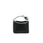 Erdem Mini Bloom Bag in Black Leather and Silver | Mini Bags | Coveti