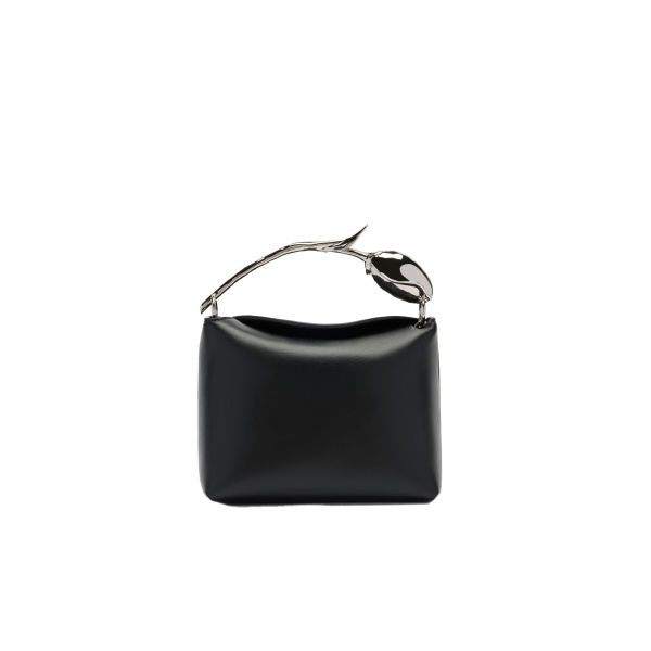 Erdem Mini Bloom Bag in Black Leather and Silver | Mini Bags | Coveti