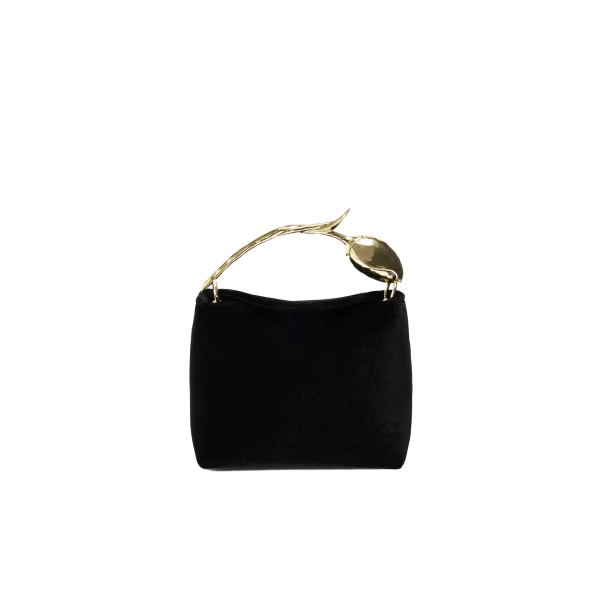 Erdem Mini Bloom Bag in Black Velvet | Mini Bags | Coveti