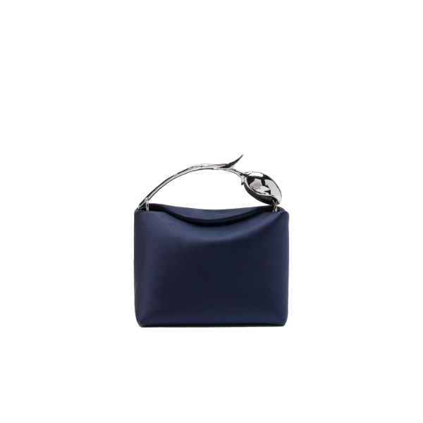 Erdem Mini Bloom Bag in Navy Satin | Mini Bags | Coveti