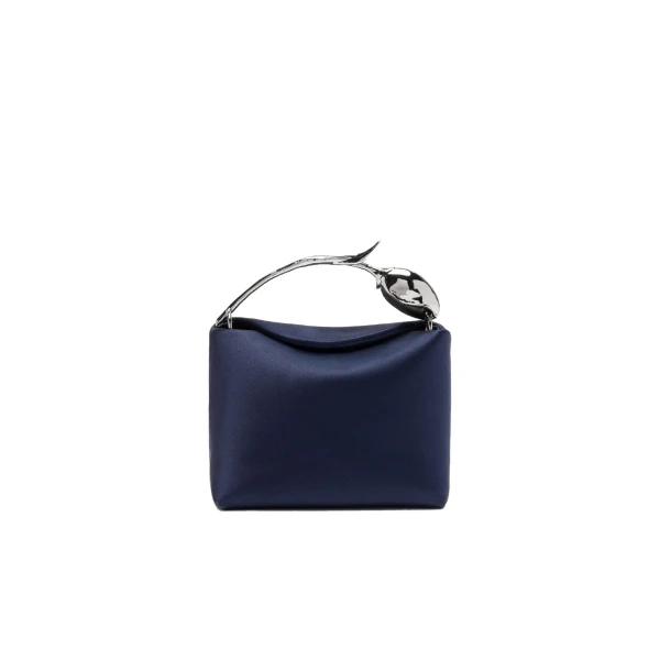 Erdem Mini Bloom Bag in Navy Satin | Mini Bags | Coveti