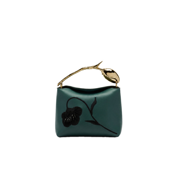 Erdem Mini Bloom Bag in Teal Leather | Mini Bags | Coveti