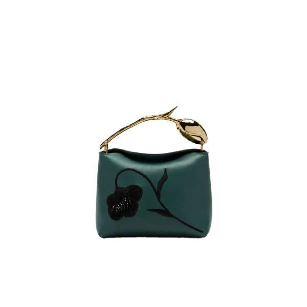 Mini Bloom Bag in Teal Leather