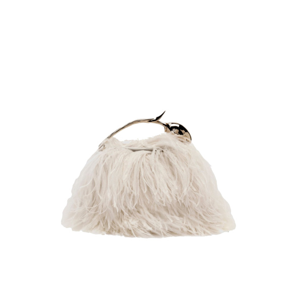 Erdem Mini Bloom Bag in White Feathers | Mini Bags | Coveti