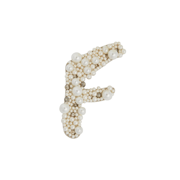 Erdem Pearl Alphabet Brooch F | Brooches & Pins | Coveti
