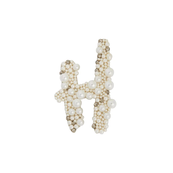 Erdem Pearl Alphabet Brooch H | Brooches & Pins | Coveti