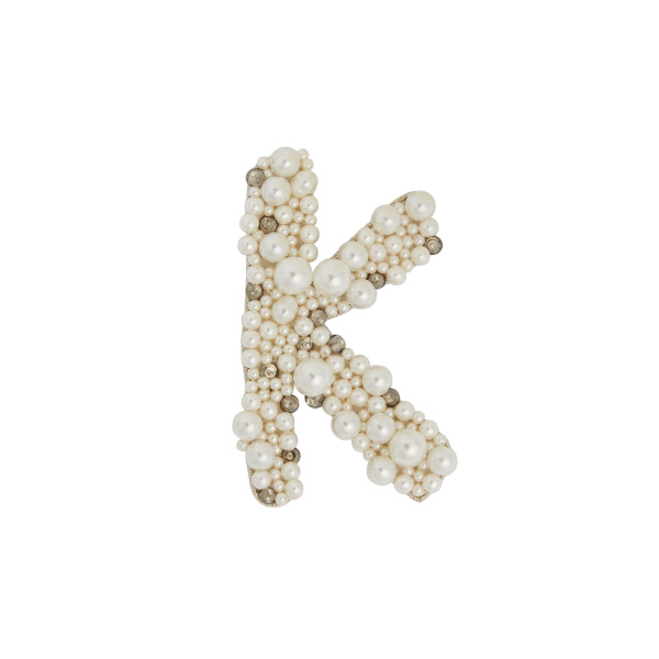 Erdem Pearl Alphabet Brooch K | Brooches & Pins | Coveti