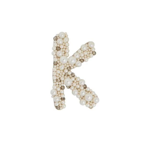 Erdem Pearl Alphabet Brooch K | Brooches & Pins | Coveti