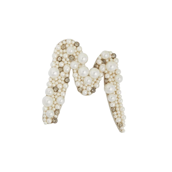 Erdem Pearl Alphabet Brooch M | Brooches & Pins | Coveti