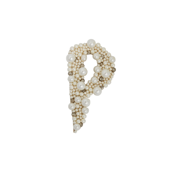 Erdem Pearl Alphabet Brooch P | Brooches & Pins | Coveti