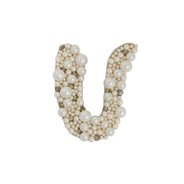 Erdem Pearl Alphabet Brooch U | Brooches & Pins | Coveti