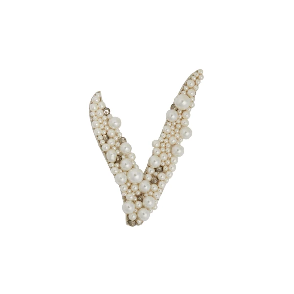Erdem Pearl Alphabet Brooch V | Brooches & Pins | Coveti