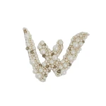 Erdem Pearl Alphabet Brooch W | Brooches & Pins | Coveti