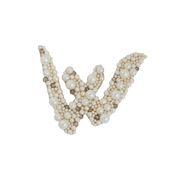 Erdem Pearl Alphabet Brooch W | Brooches & Pins | Coveti