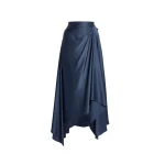 Erdem Satin Draped Midi Skirt | Midi Skirts | Coveti