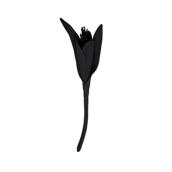 Erdem Satin Flower Brooch in Black | Brooches & Pins | Coveti