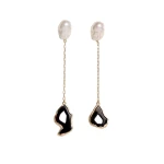 Erdem Stone Drop Earring in Black Agate | Earrings | Coveti