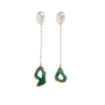 Erdem Stone Drop Earring in Green Agate | Earrings | Coveti
