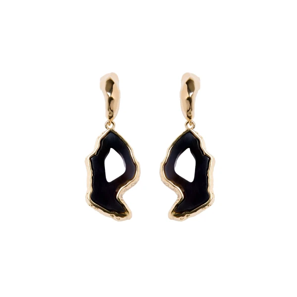 Stone Earring in Black Agate