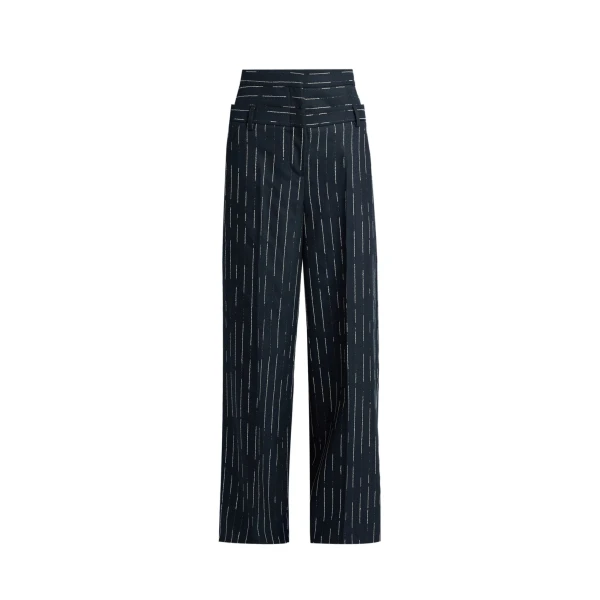 Stripe Tailoring Wide Leg Trouser