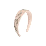 Erdem Wide Embroidered Headband in Cameo Pink | Hair Accessories | Coveti