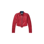 KNWLS Astra Claw Jacket in Red Gloss | Denim Jackets | Coveti