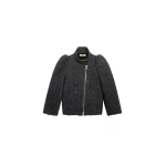 KNWLS Charlotte Wool Jacket in Dark Grey | Tweed & Boucle Jackets | Coveti