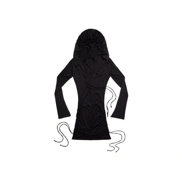 CU Hooded Dress in Black