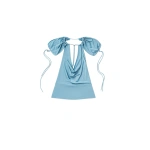 KNWLS CU Top in Light Blue | Short Sleeve Tops | Coveti